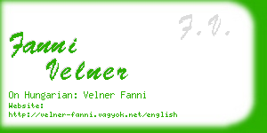 fanni velner business card